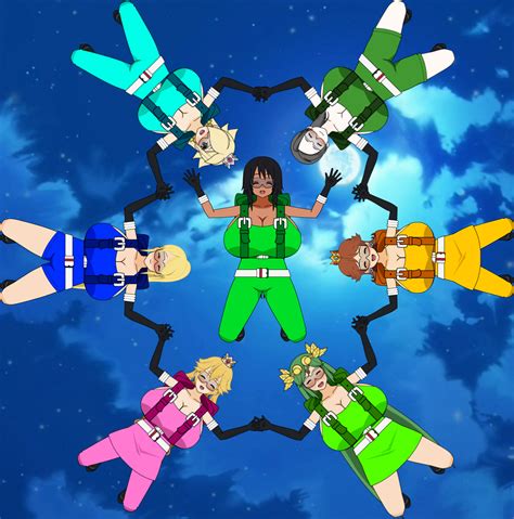 Elizuke And The Nintendo Girls In Skydiving Form By Elizuke94 On Deviantart
