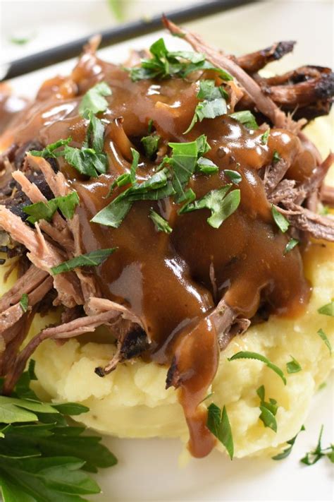 Nov 10, 2017 · the mashed potatoes were really creamy (i used a hand held blender) and i didn't feel deprived at all as i got to eat a whole cup of very tasty mashed potatoes for 3 points! Classic Slow Cooker Roast Beef and Gravy with Mashed ...