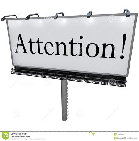 Attention sign and transparent png images free download. Attention Word On Billboard Special Announcement Urgent ...