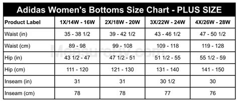 Adidas Pants Size Chart Complete Guide For Men Women Kids