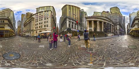 360° View Of Wall Street New York United States——streetscape Near New