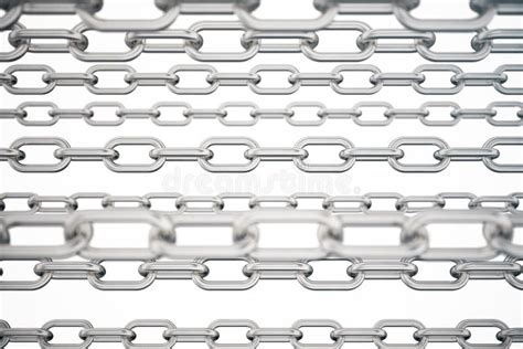3d Illustration Metal Chains Metal Steel Chains Isolated On White