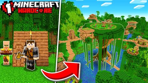 I Built A Jungle Village In Minecraft Hardcore Youtube