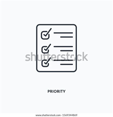 Priority Outline Icon Simple Linear Element Stock Vector Royalty Free
