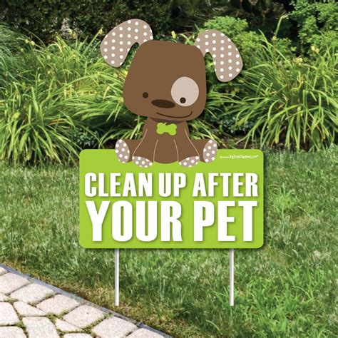 Big Dot Of Happiness Clean Up After Your Pet Outdoor Lawn Sign No