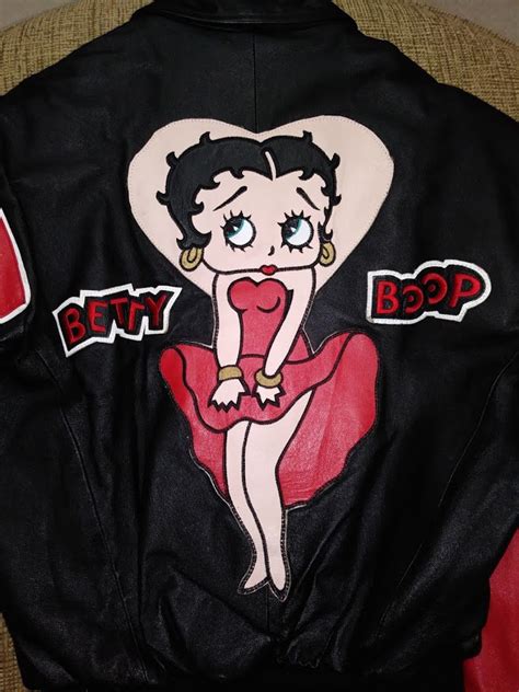 Betty Boop Black Leather Bomber Jacket By Excelled Size Xs Runs Big