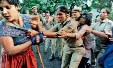 Indian Womans Clothes Ripped Off By Police As She Protested Against