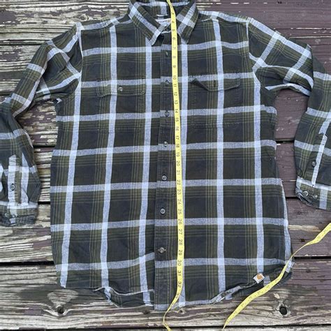 carhartt men s original fit hubbard heavyweight plaid flannel shirt sz large ebay