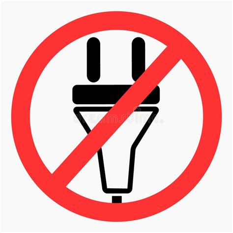 Electric Plug Ban Icon Do Not Plug In Stock Illustration