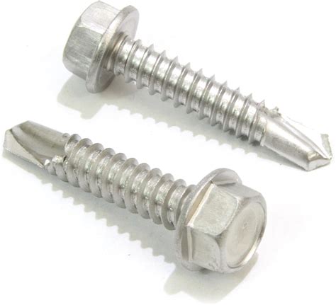 10 X 1 14 Stainless Hex Washer Head Self Drilling Screws