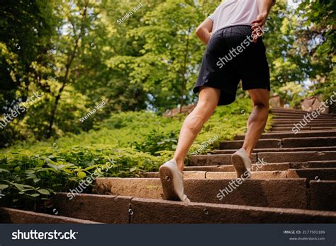 Athletes Sinewy Legs On Steps Stock Photo 2177501189 Shutterstock