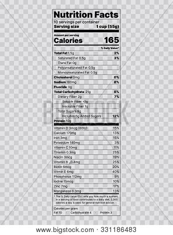 Nutrition Facts Label Vector Photo Free Trial Bigstock