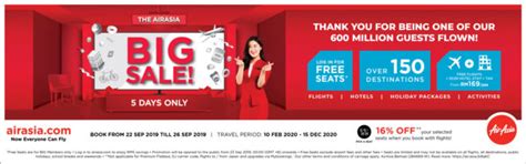 Book your flights with the air asia big sale is on now. Jualan hebat AirAsia tawar 6 juta tempat duduk