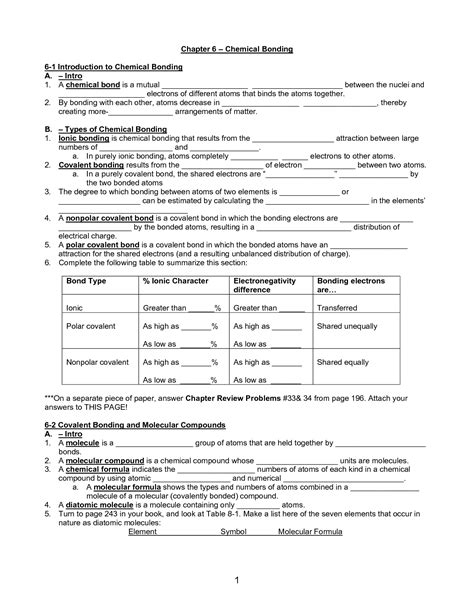 Informal assessments are an easy way to stay connected with your. 16 Best Images of Ionic Bonding Worksheet Answer Key ...