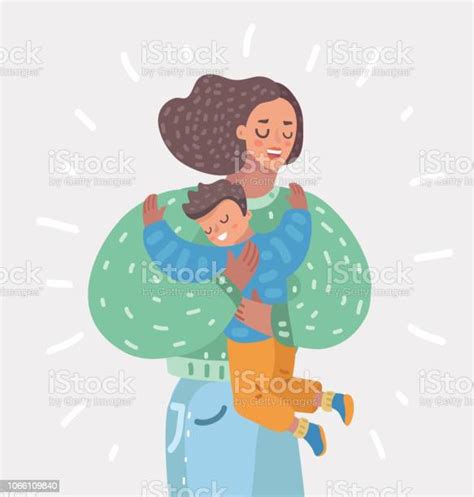happy mother holding son on her hands motherhood stock illustration download image now