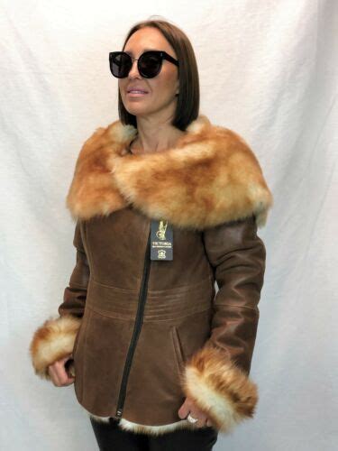 Real 100 Sheepskin Shearling Leather Toscana Long Hair Jacket Coat Hood Xs 7xl Ebay