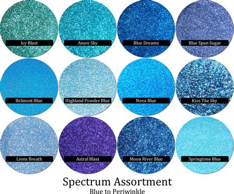 Blue Periwinkle 12 Colors Spectrum Glitter Mix Color Periwinkle