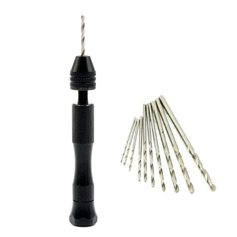 Precision Pin Vise Model Hand Drill Set With Twist Drill Bits Set Of