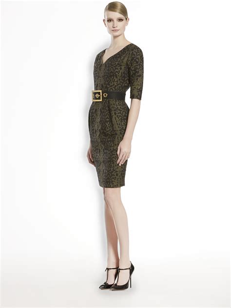Shop online the latest fw21 collection of gucci for women on ssense and find the perfect clothing & accessories for you among a great selection. Gucci Jacquard Lace Sweetheart Dress in Green | Lyst