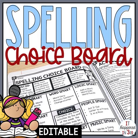 Make Spelling Practice Engaging With A Spelling Choice Board