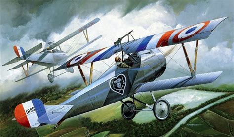 Two Nieuport 17 One Sporting The Famous Black Heart Insigna Of