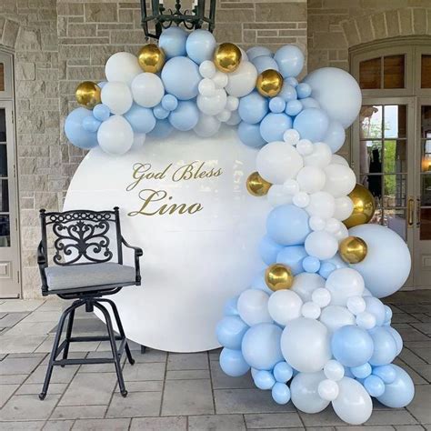 123pcs Blue Balloons Garland Arch Kit White Metallic Gold Etsy