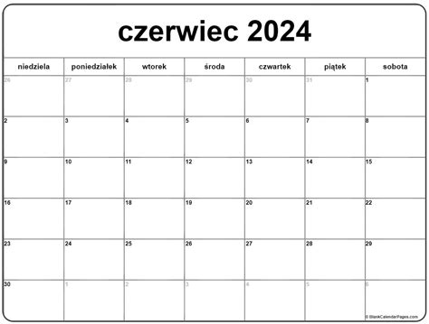 Czerwiec 2022 Bezpłatny Kalendarz Do Druku Kalendarz Czerwiec