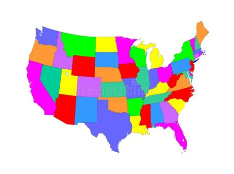 mapa político de regiones censales de estados unidos y divisiones ilustración del vector