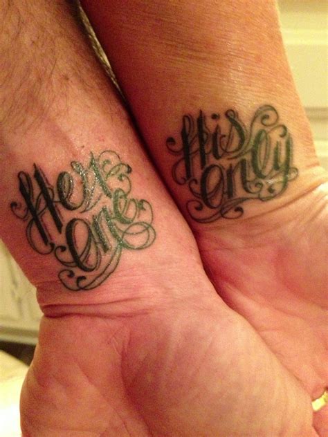 Husband And Wife Tattoos Her One His Only Husband Name Tattoos Wife