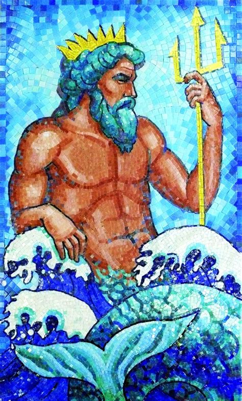 Poseidon Greek God Ancient Mythology Mozaico Ancient Mythology