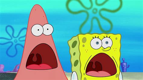 spongebob and patrick shocked faces comparison youtube