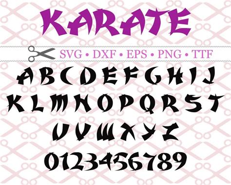 Karate Font Svg Dxf Eps Png Asian Monogram Svg Letters Numbers