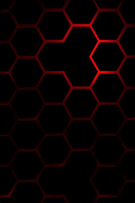Red Hexagon With Black Ground Desain Grafis Desain