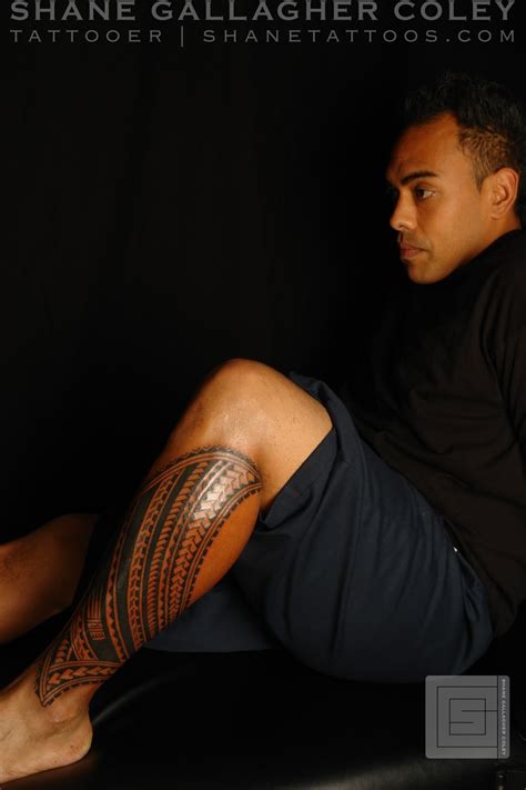 Shane Tattoos Polynesian Calf Tatau