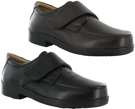 Roamers Extra Wide Eee Fit Leather Lightweight Adjustable Mens Shoes