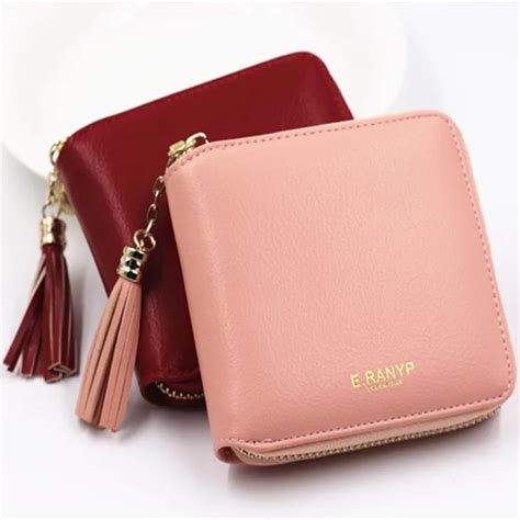 Leather Wallet With Zipper Coin Purse Semashow Com