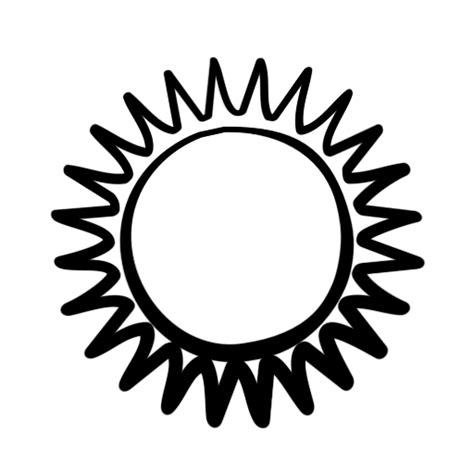 Sun With Rays Black And White Clipart Best