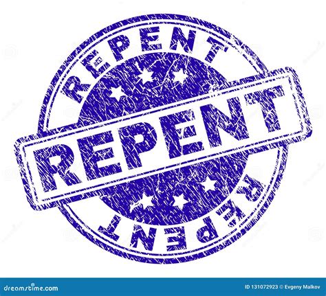 Scratched Textured Repent Stamp Seal Stock Vector Illustration Of