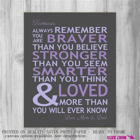 Always Remember You Are Braver T Print You Are Loved Print