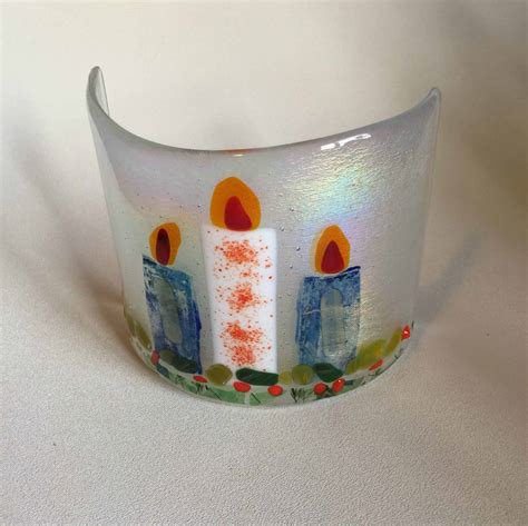 Christmas In July Candles Elegant Fused Glass By Karen