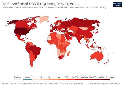 The table data for cases today , deaths today and recovered today is reset at the start of a new day after midnight. Total COVID-19 Cases Worldwide - World Maps - CoronaMeter