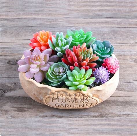 Dandevo 10 Pcs Artificial Succulent Plants Unpotted Stems In Bulk