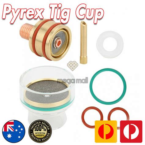 Pcs Tig Welding Torch Stubby Gas Lens Pyrex Glass Cup Kit Fits For Wp