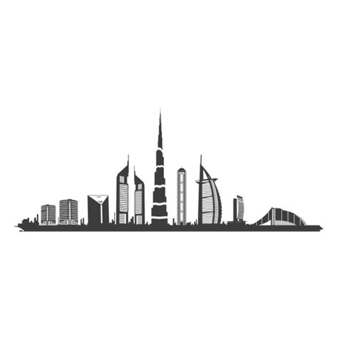 Dubai Skyline Silhouette Transparent Png And Svg Vector File