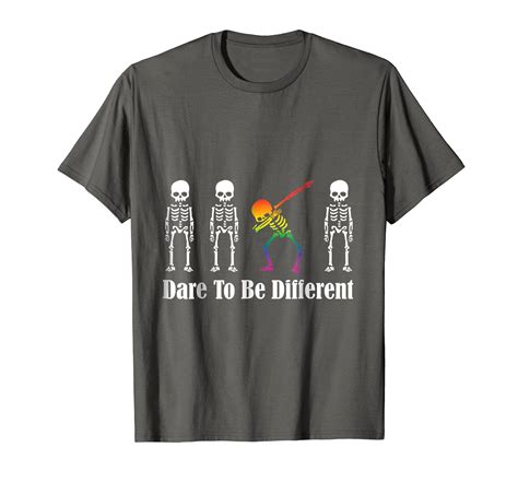 Lgbt Dabbing Skeleton Rainbow Dare To Be Different T Shirt Lvs