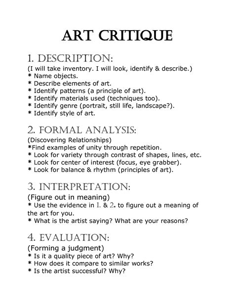 Sample Of Art Criticism Essay — Art Criticism Definition Steps And Example
