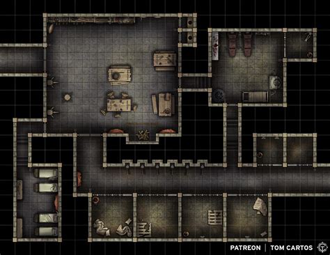 22x17 Prison And Guard Room Battlemap Rfantasymaps