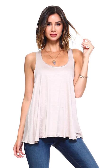 Simplicitie Women S Sleeveless Loose Fit Flowy Workout Racerback Tank