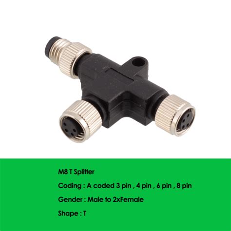 Connector M8 T Splitter 3 Pin 4 Pin 6 Pin 8 Pin Shine Industry