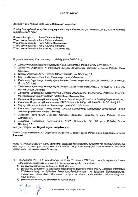 W PGG S.A. podpisano porozumienie ze stroną społeczną - PGG.pl